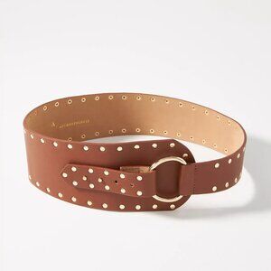 Anthropologie Studded Hip Belt Brown w/gold. S $78 NWT